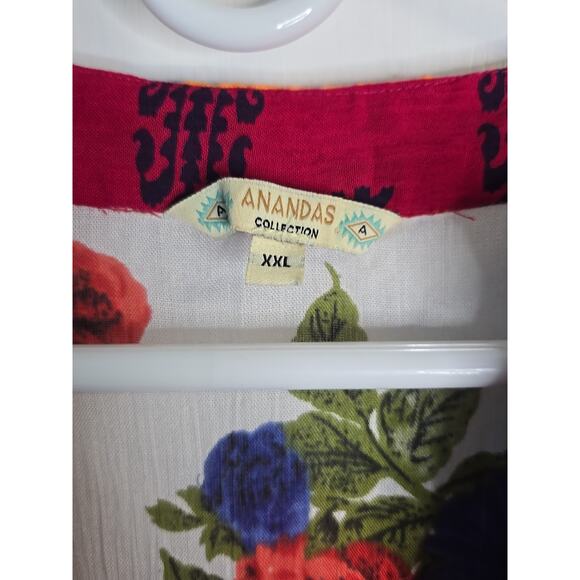 Anandas Boho Patchwork Tunic top Bell Sleeve Tassel Dress Women's Size XXL - Picture 3 of 11